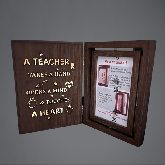 EYITUPC Light Up Teacher Gift Frame – Holds 2 4x6 Photos - Picture 2 of 8